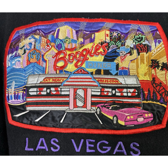 XXL Boogies Diner Las Vegas Coat Purple and Black. Vintage! - Picture 4 of 9